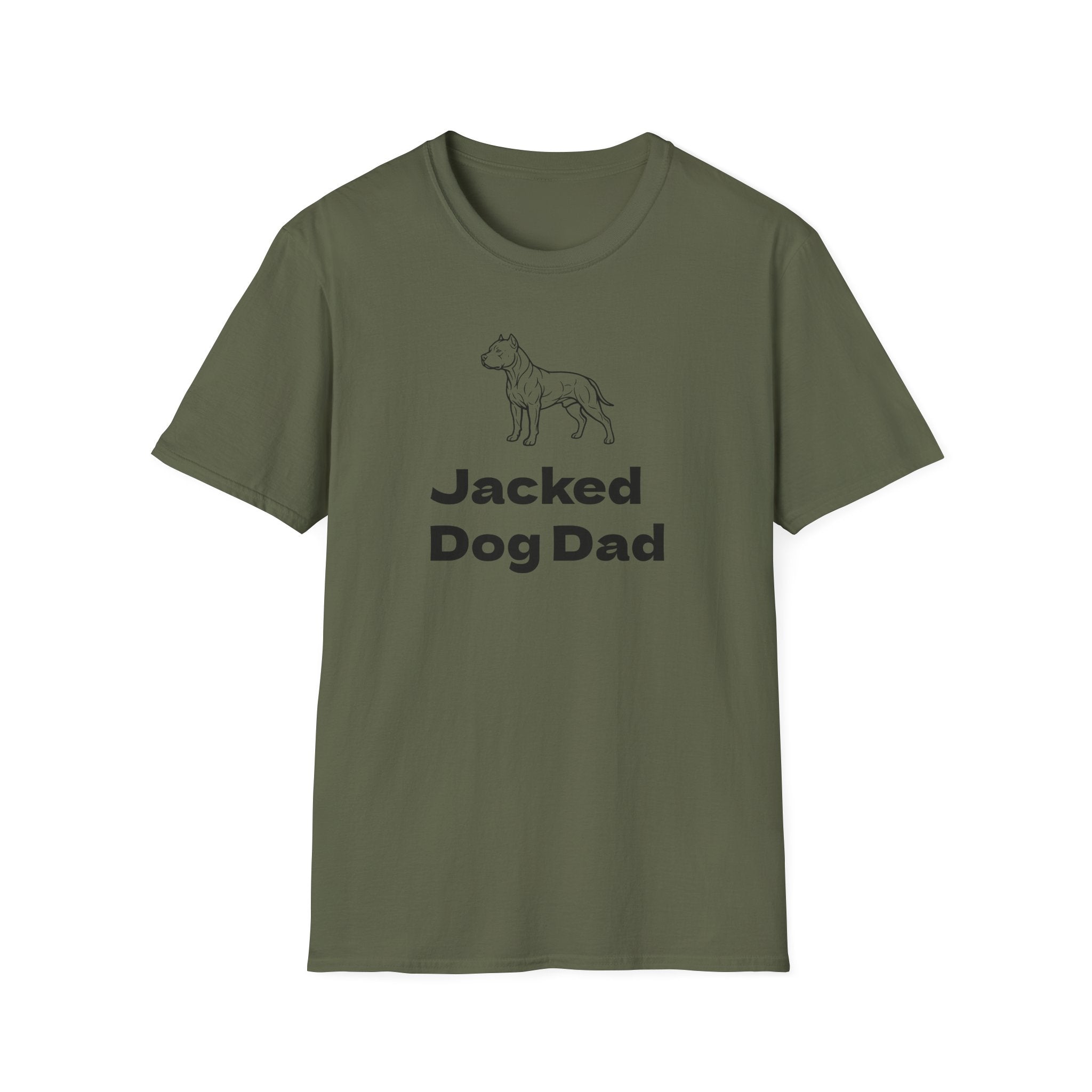 Jacked Dog Dad T‑Shirt – Funny Pitbull Dad Shirt for Gym Lovers | Muscular Dog Graphic Tee