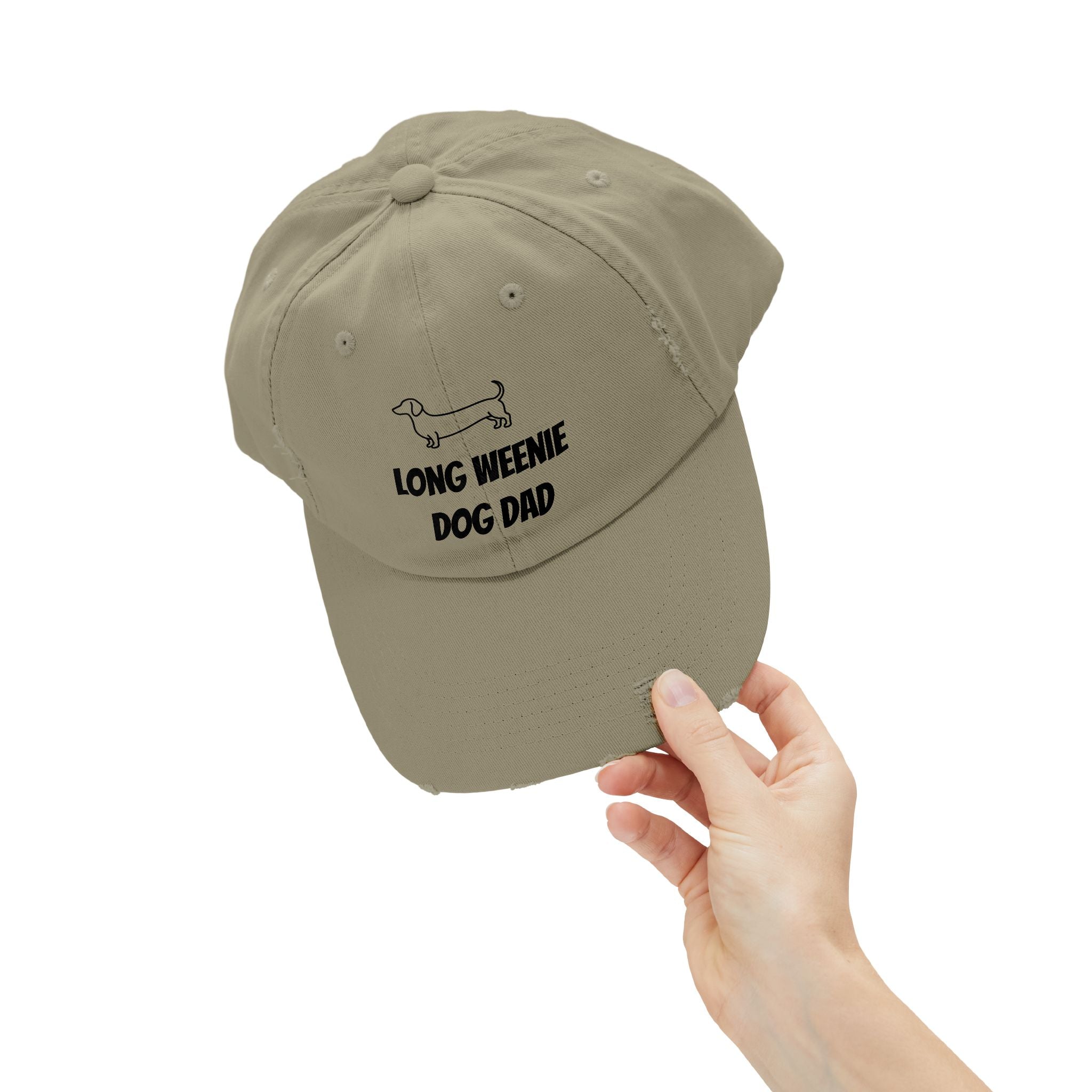 Long Weenie Dog Dad Hat – Funny Dachshund Dad Cap for Dog Lovers | Distressed Vintage Weiner Dog Hat