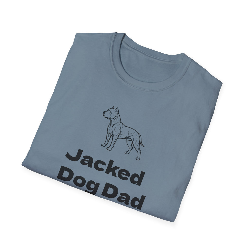 Jacked Dog Dad T‑Shirt – Funny Pitbull Dad Shirt for Gym Lovers | Muscular Dog Graphic Tee