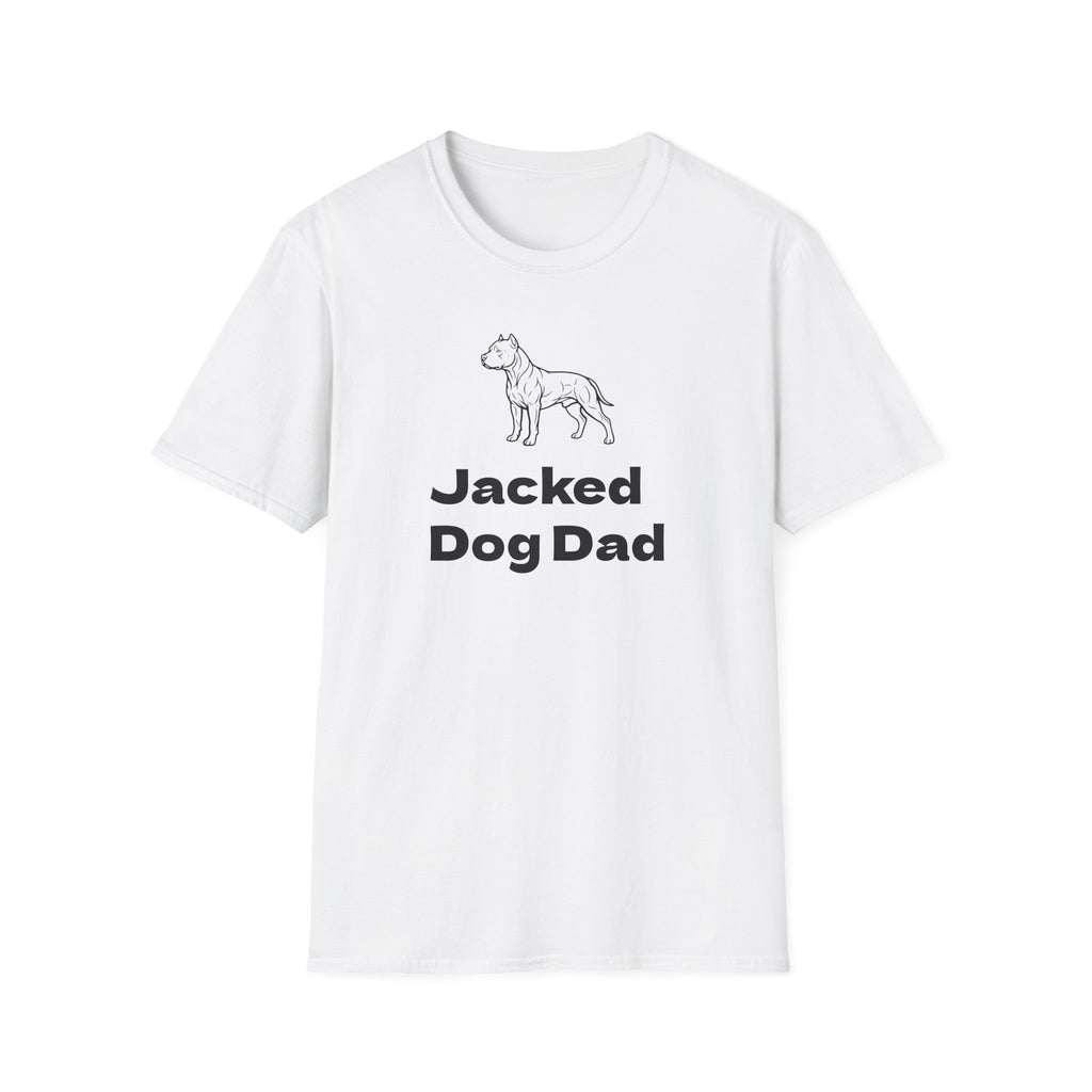 Jacked Dog Dad T‑Shirt – Funny Pitbull Dad Shirt for Gym Lovers | Muscular Dog Graphic Tee