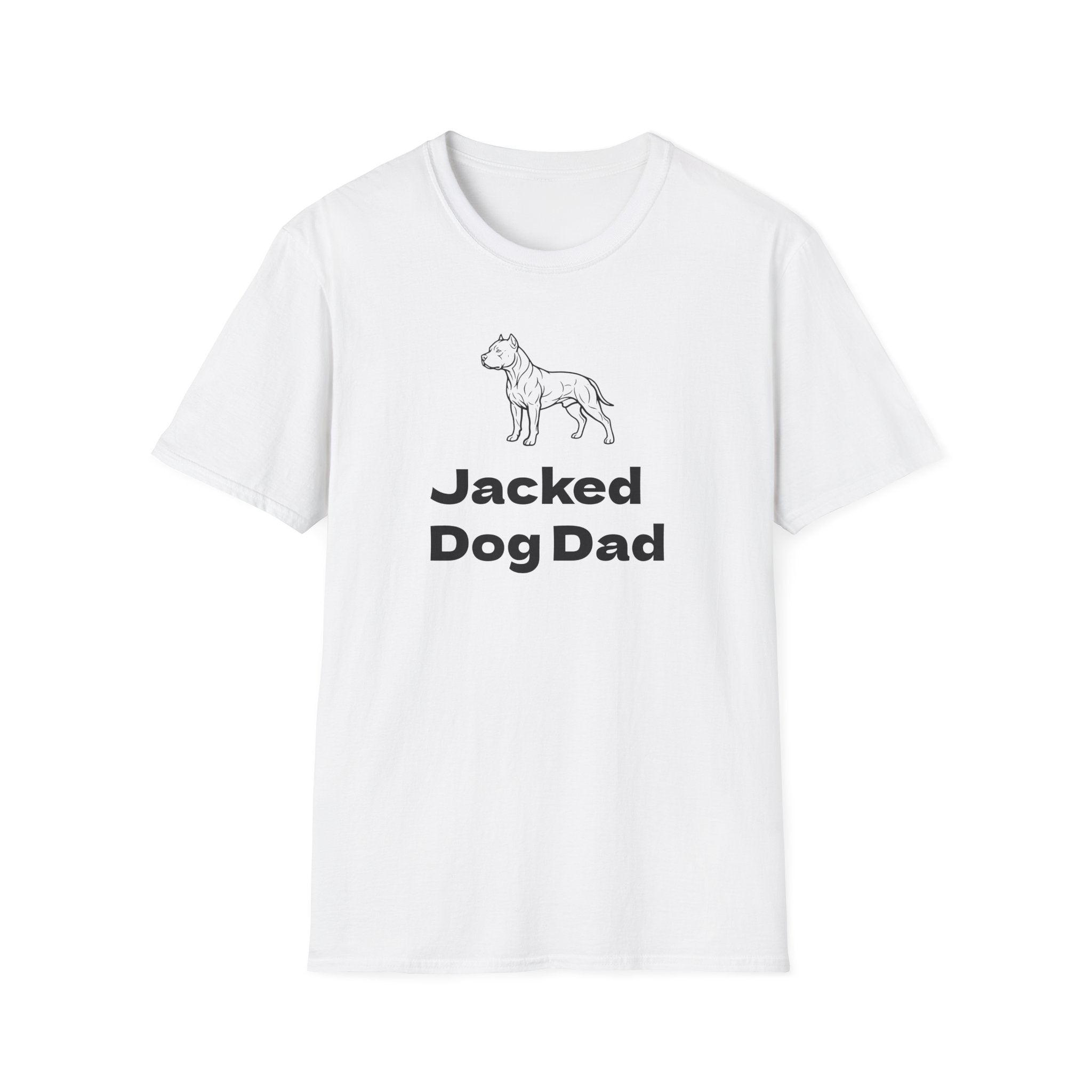 Jacked Dog Dad T‑Shirt – Funny Pitbull Dad Shirt for Gym Lovers | Muscular Dog Graphic Tee