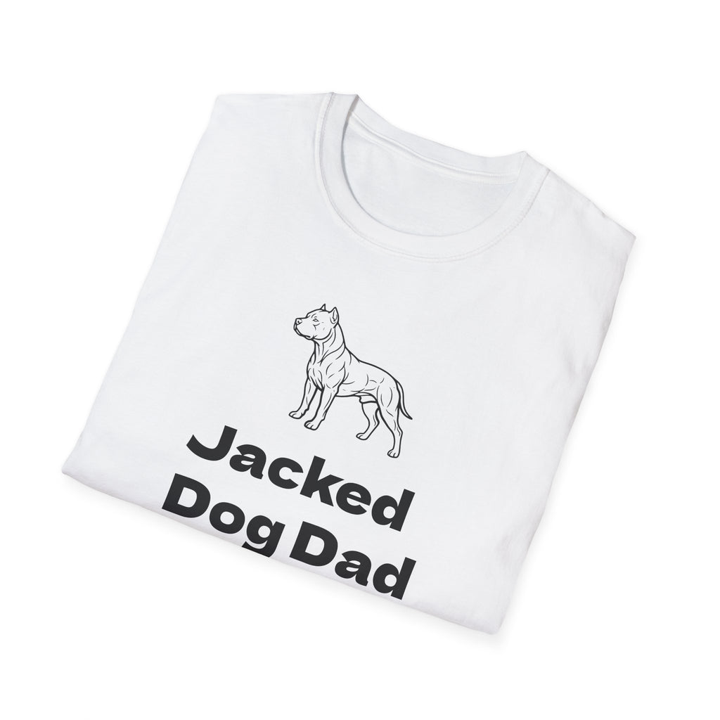 Jacked Dog Dad T‑Shirt – Funny Pitbull Dad Shirt for Gym Lovers | Muscular Dog Graphic Tee