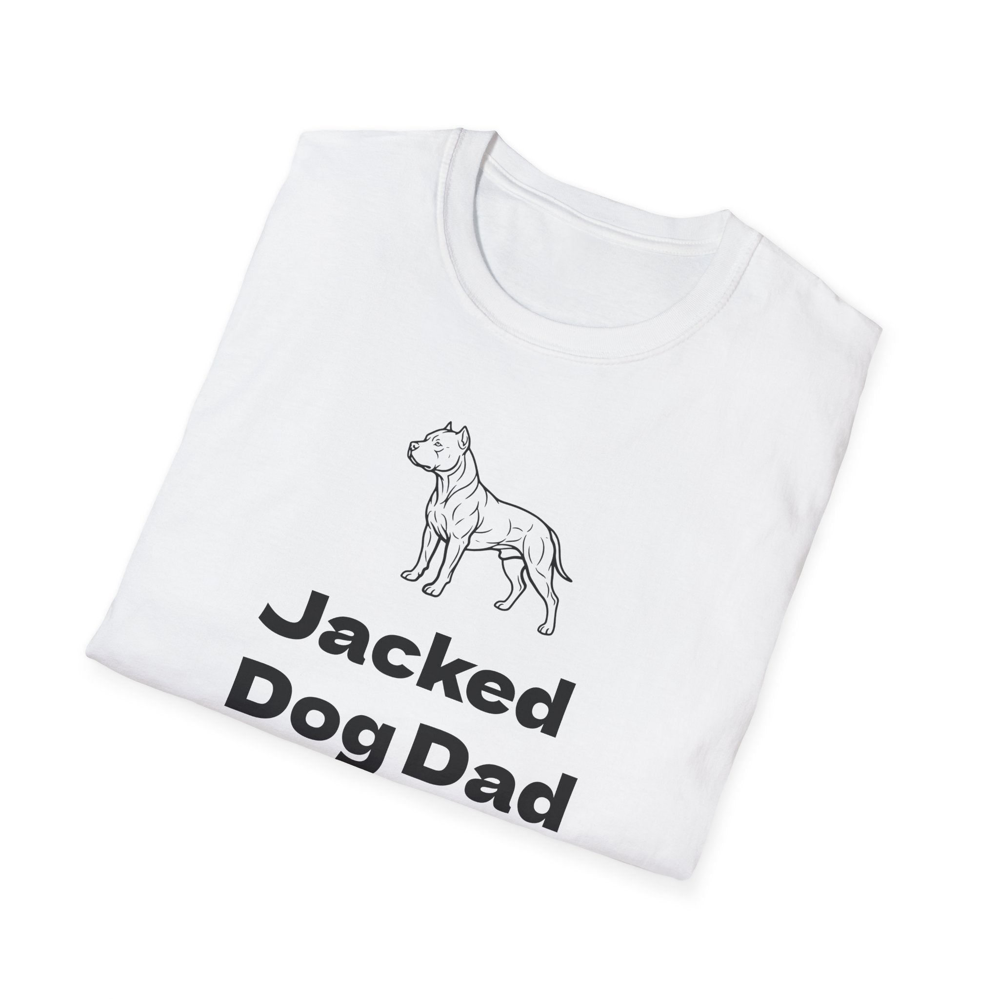 Jacked Dog Dad T‑Shirt – Funny Pitbull Dad Shirt for Gym Lovers | Muscular Dog Graphic Tee