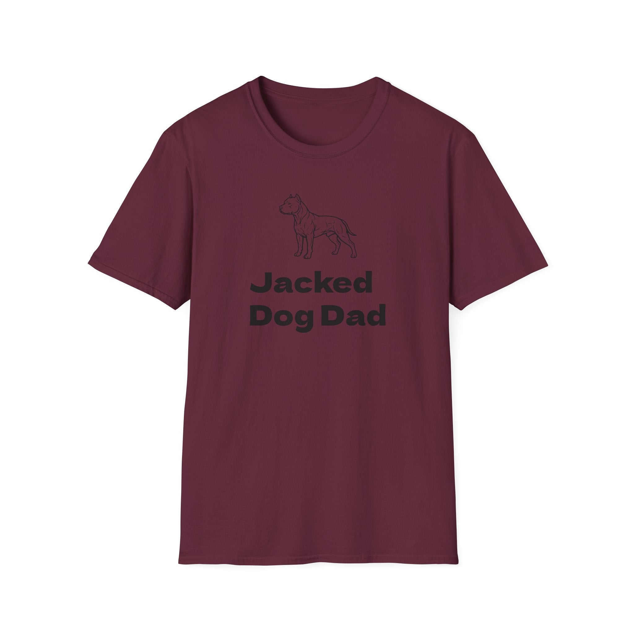 Jacked Dog Dad T‑Shirt – Funny Pitbull Dad Shirt for Gym Lovers | Muscular Dog Graphic Tee