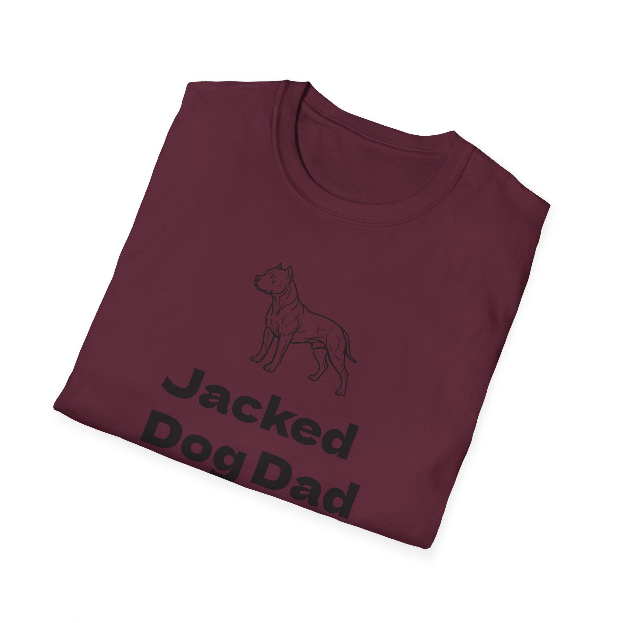 Jacked Dog Dad T‑Shirt – Funny Pitbull Dad Shirt for Gym Lovers | Muscular Dog Graphic Tee