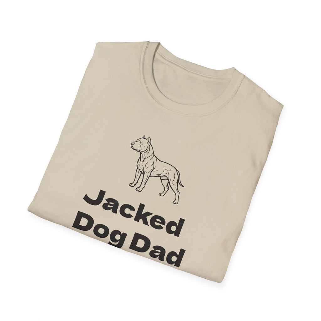 Jacked Dog Dad T‑Shirt – Funny Pitbull Dad Shirt for Gym Lovers | Muscular Dog Graphic Tee